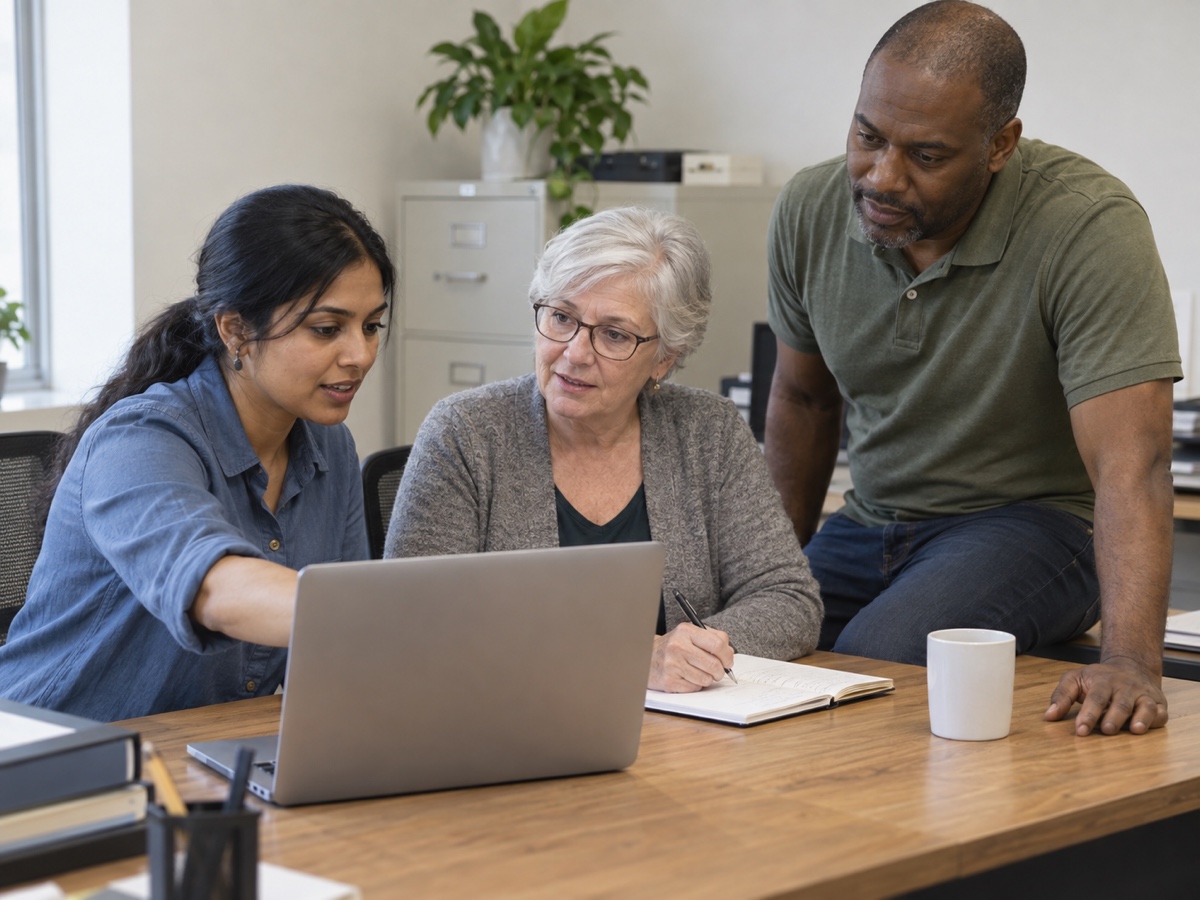 Team members learning to use AI in their own work